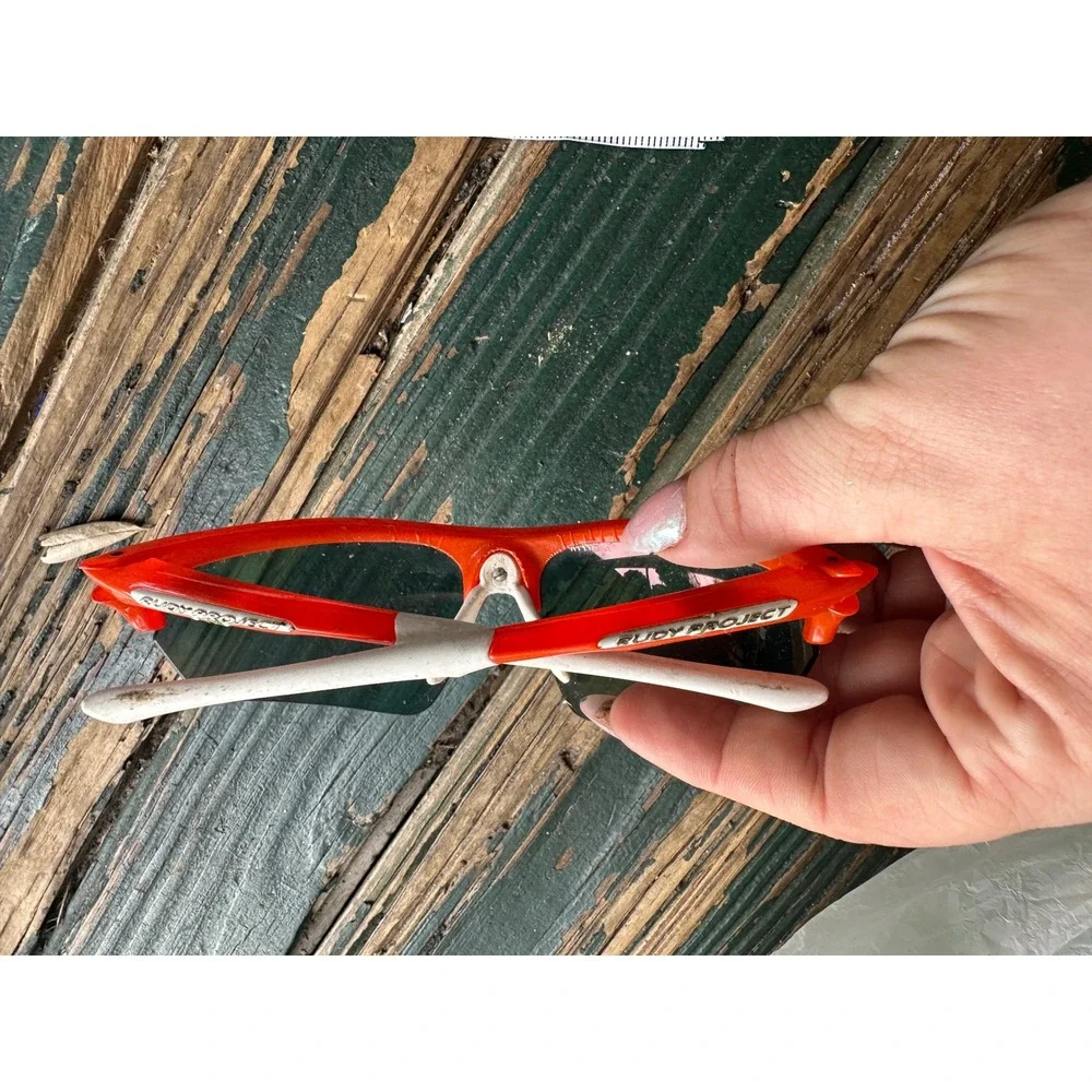 Rudy Project Noyz SP 04 Sunglasses Orange White Cycling Wraparound Italy